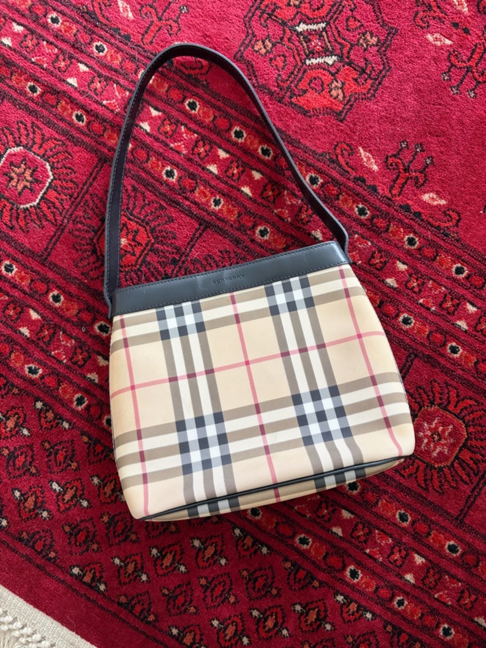 Burberry Plaid Shoulder Bag with Black Trim - Picture 2 of 2